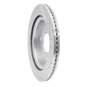 Ford F-150 Brake Rotor (1) - Rear Left - R1 Concepts - Drilled & Slotted - Silver - `21-`25